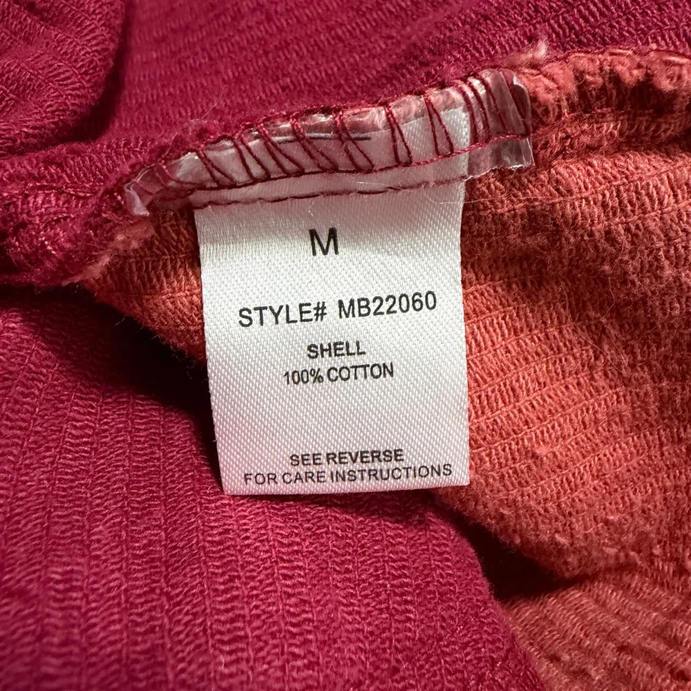 Oli & Hali Raw Edge Oversized Button Down Pocketed Corduroy Shacket Size M - Picture 13 of 14